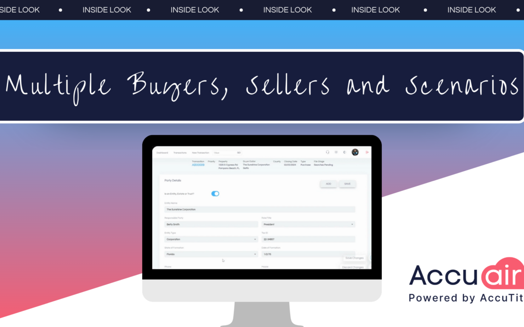 Multiple Buyers, Sellers & Scenarios